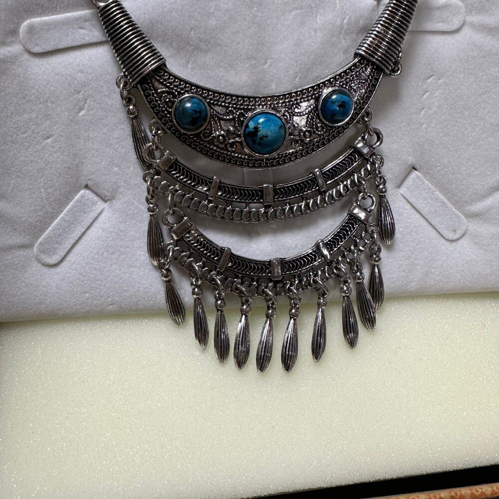 Canyon Sky Turquoise Statement Necklace - Picture 2 of 6
